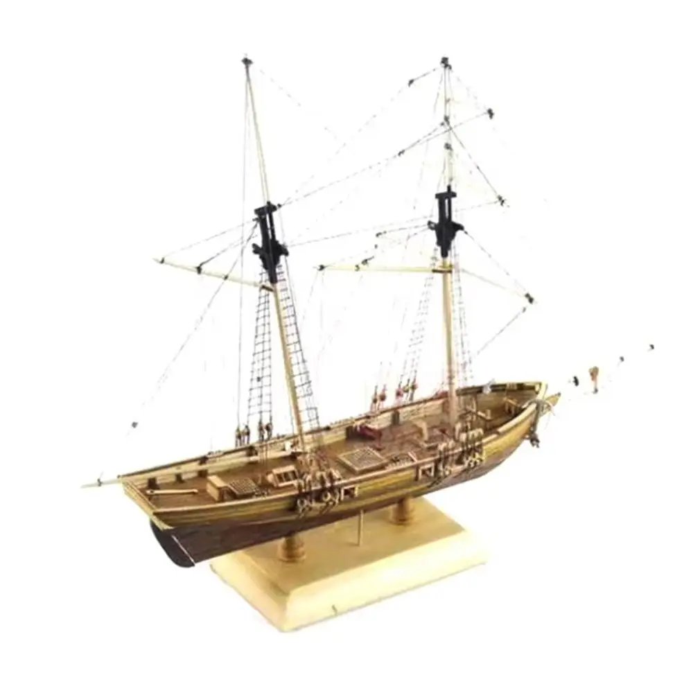 Modelo de barco de madeira em escala 1:100, decoração de casa, barco a vela antigo, montagem de brinquedo, modelo de brinquedo artesanal, barco à vela de madeira
