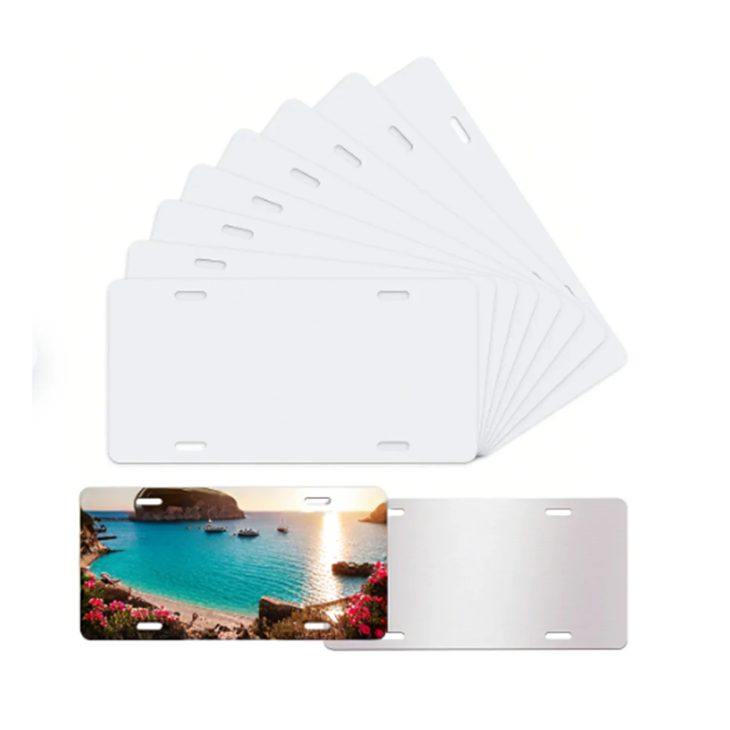 

5pcs Sublimation License Plate Blanks – Automotive Front Tags for Custom Heat Transfer Designs