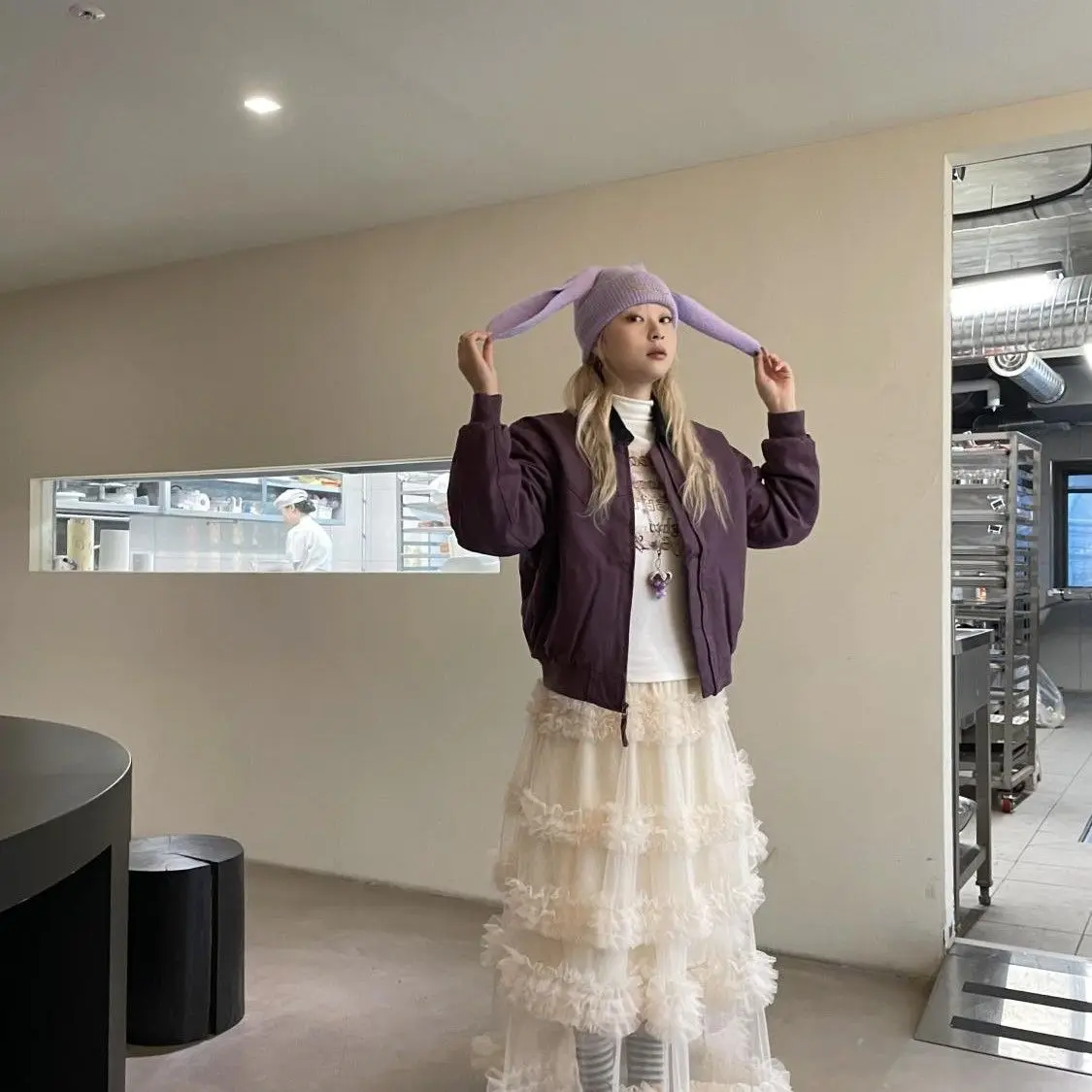 

Длинная юбка Laid-ba Aosphere в корейском стиле, простая, многослойная, с эффектом наслоения, больших размеров, для полных женщин, юбка-торт