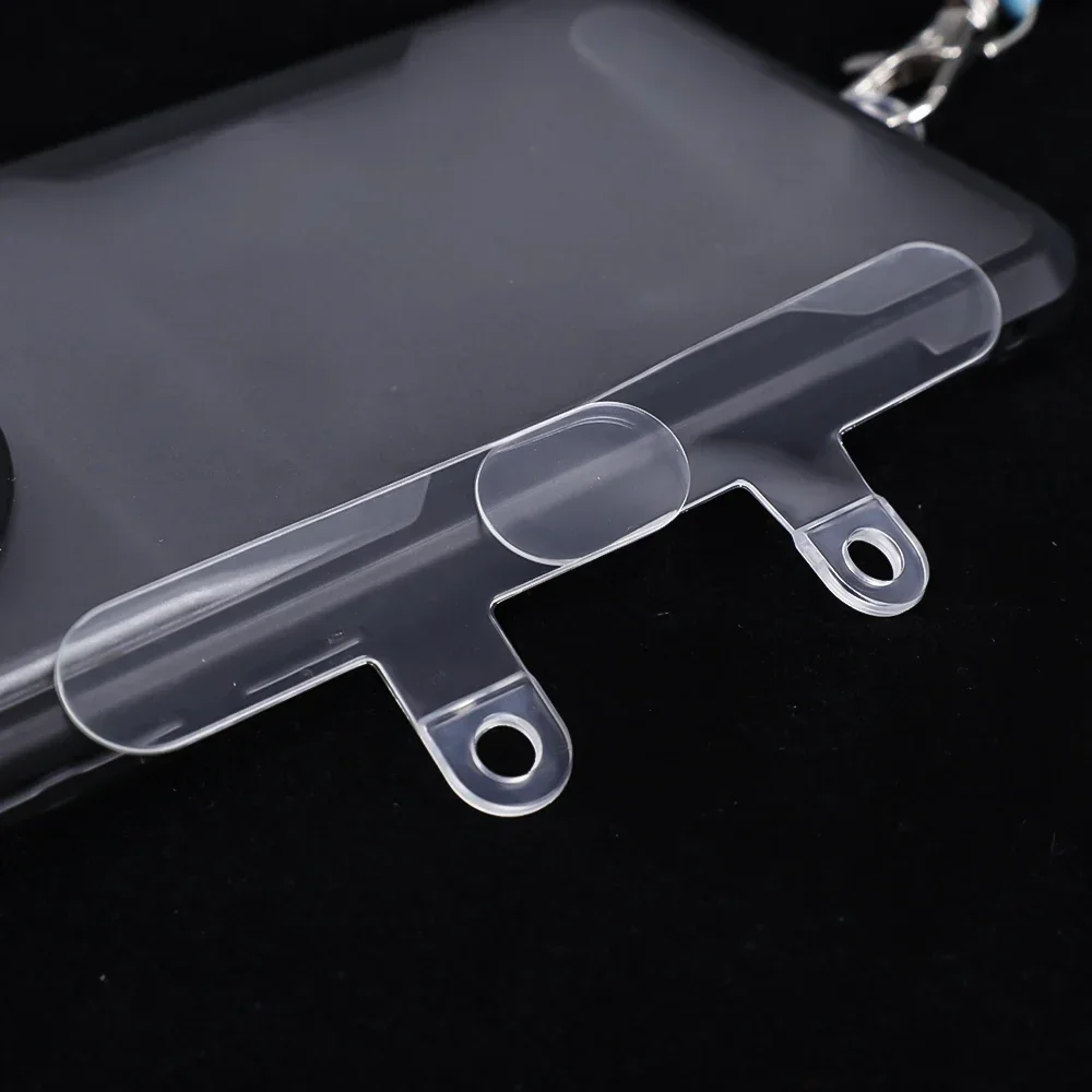 1/3/5/10Pcs Soft Transparent Mobile Phone Lanyard Straps Patch Replaceable Fixed Card Shell Connection Pendant With Lanyard Hole