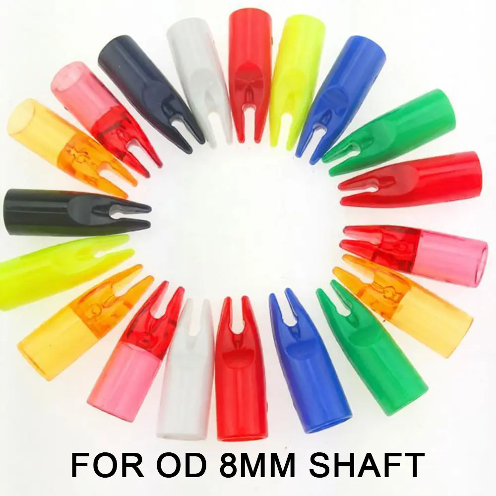 Archery Arrow Nocks 50cps Arrow Tail for OD 8mm Wood Carbon Fibreglass Bamboo Shaft Bow Hunting Targeting Shooting DIY Acc