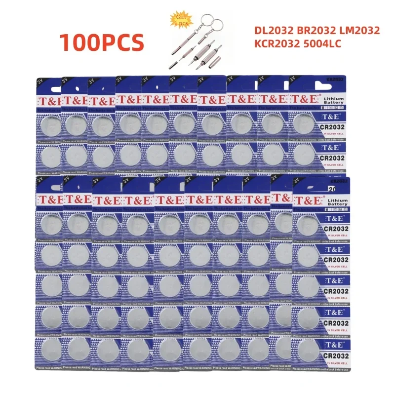 

100PCS CR2032 Button Battery CR 2032 DL2032 ECR2032 3V Lithium Battery For Watch Car Key Remote Coin Cells