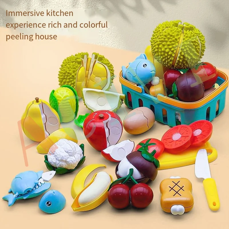 Kid Fantasiespel Keuken Plezier Snijden Groenten en Fruit Voedsel Speelhuis Set Puzzel Onderwijs Speelgoed Voor Kinderen Jongens Meisjes Geschenken