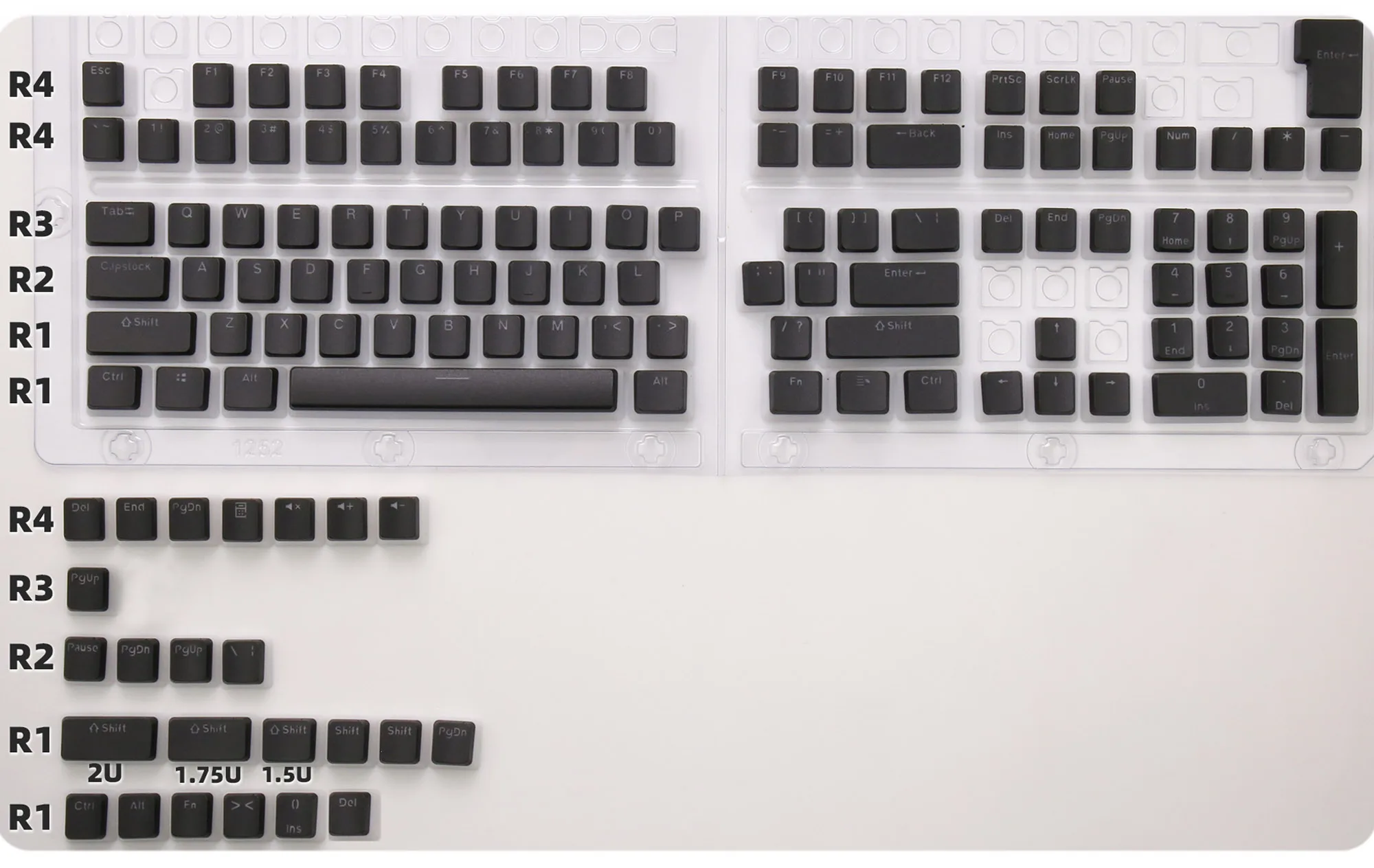 129 Keys PBT Double Shot ISO Layout Keycap Pudding Keycaps For Mx Switch Mechanical Keyboard OEM Profile RGB backlit Key Caps