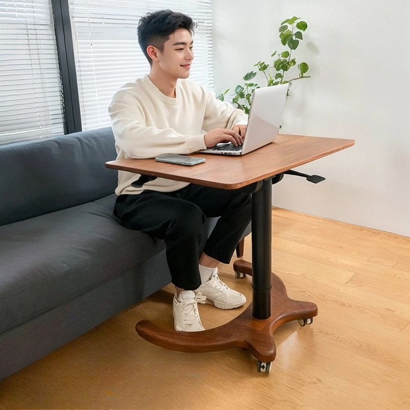 Children's study table Mobile solid wood desk Standing sofa Bedside folding computer desk Desk