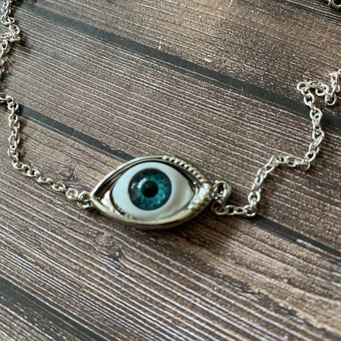 All Knowing Eye Necklace Gothic Necklace, Anatomy Jewelry for Man Women Pendant Choker Vintage Punk Handmade Jewelry New Fashion