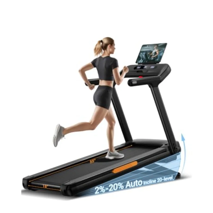 Treadmill with 20% Auto Incline for Home 4.0HP Quiet Brushless Heavy Duty