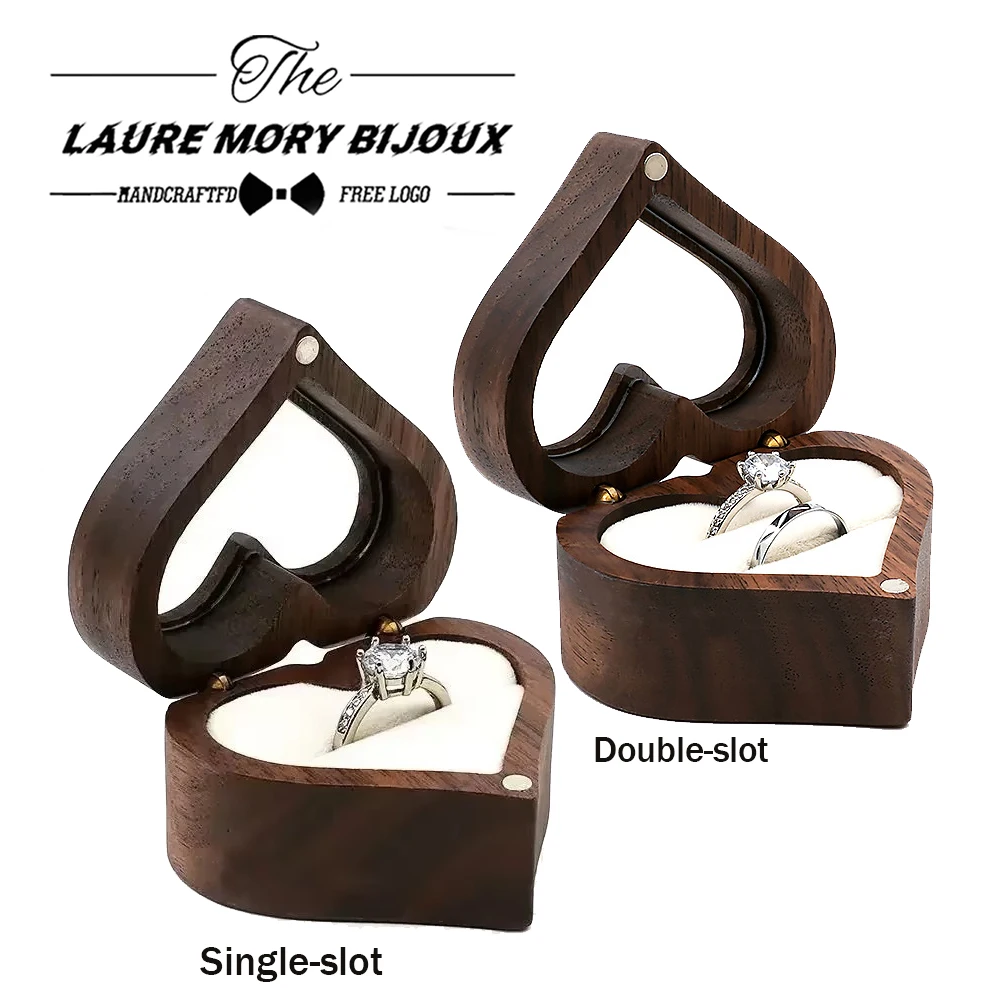 

Heart-shaped Wooden Jewelry Box Proposed Jewellery Gift Case Wedding Display Jewelry Storage Organizer Earring Ring Necklace Box
