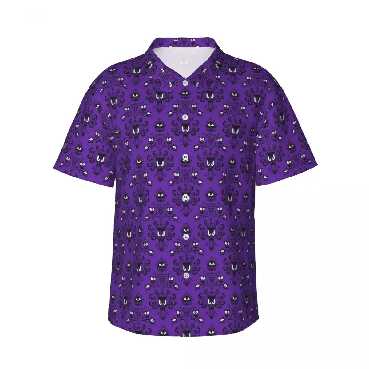 Hawaii Shirt Vacation Haunted Mansion Blouses Vintage Print Novelty Casual Shirts Man Short Sleeve Y2K Street Clothing