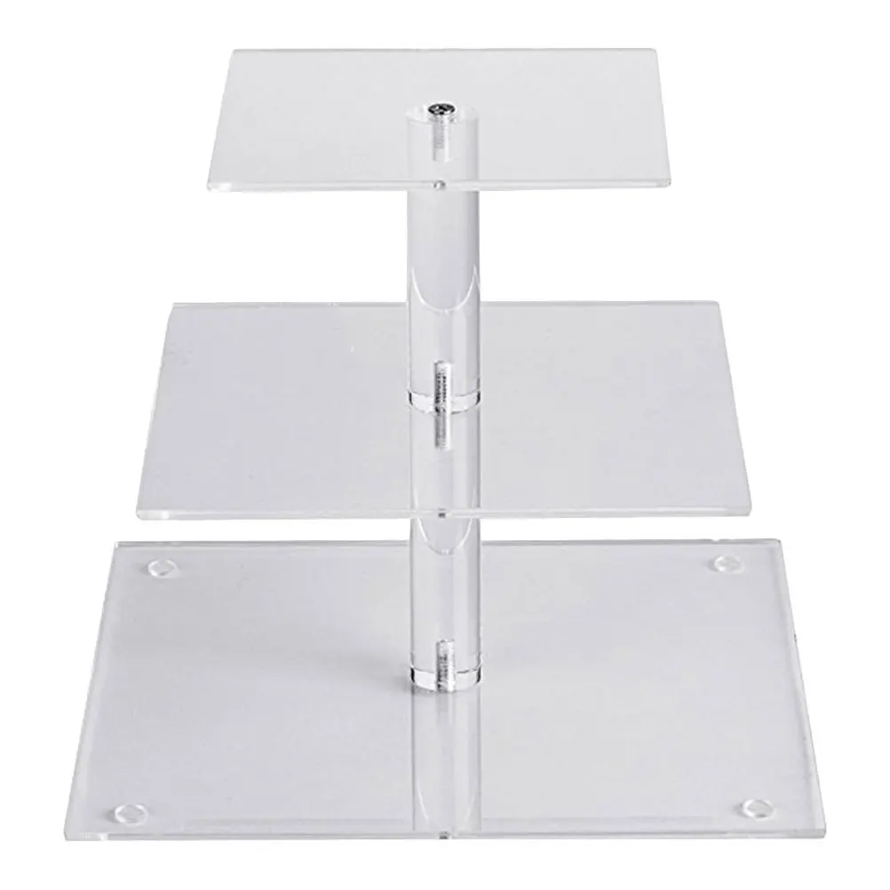 1 قطعة كعكة عرض موقف الاكريليك متعدد الطبقات مستقرة الحلوى رف الزفاف عيد ميلاد كب كيك حامل حفلة استخدام كعكة شفافة الرف #5