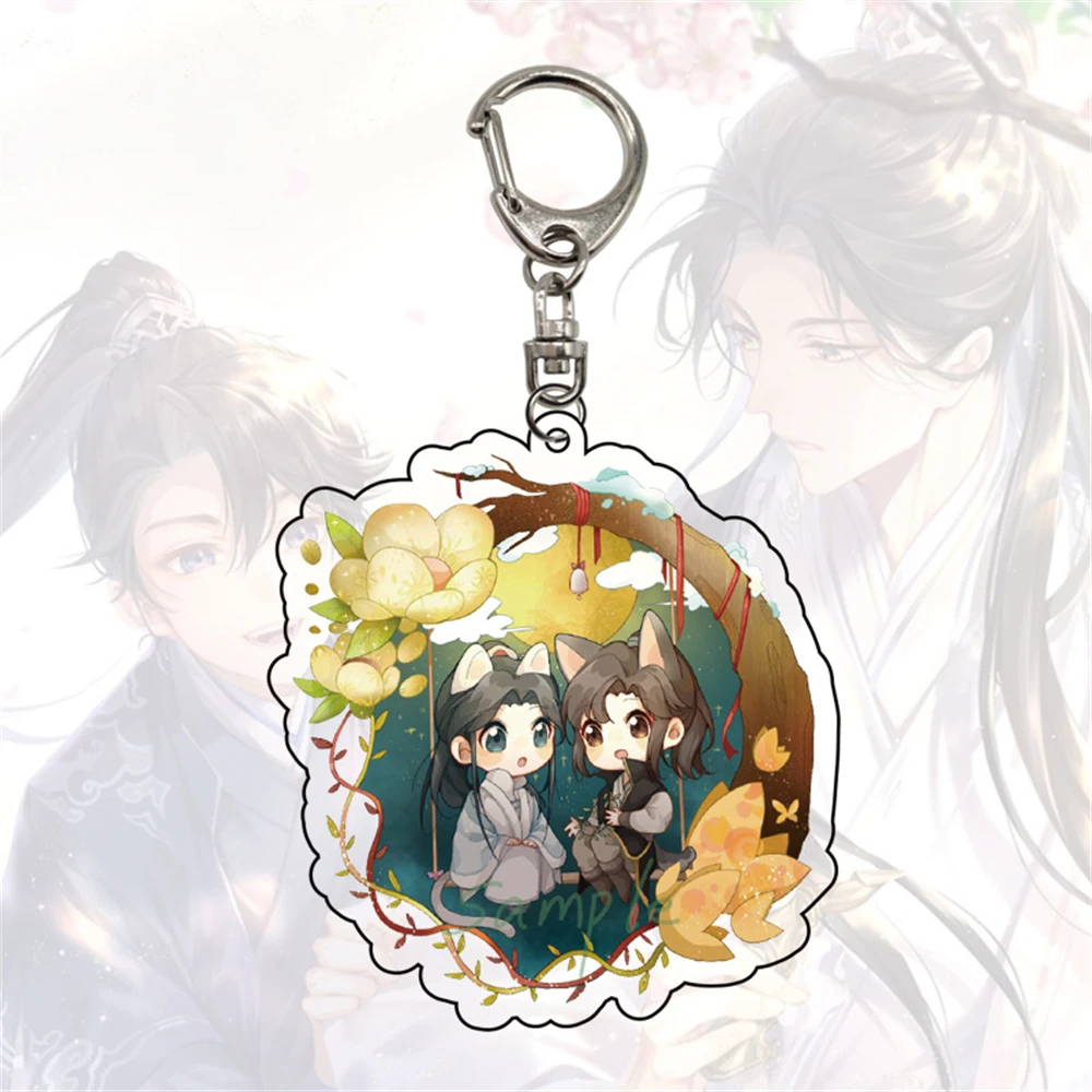 15cm Cute Anime The Husky and His White Cat Shizun Chu Wanning Mo Ran Cartoon Acrylic Keychain Itabag Pendant Cute Keyring Toy