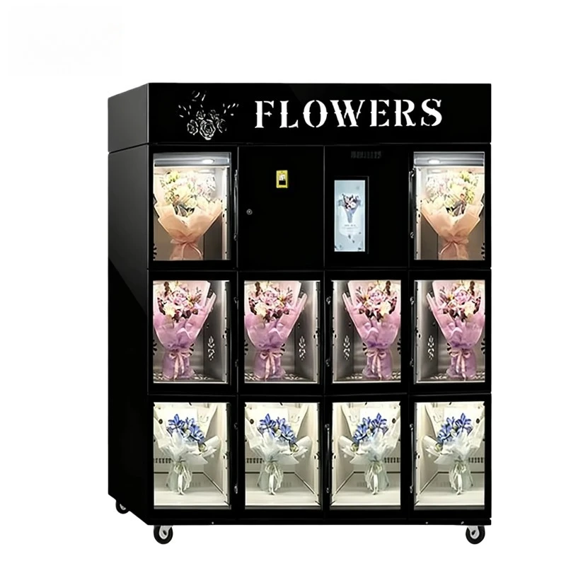 Flower Vending Machine Compressor Fresh Cooling Design Custom OEM ODM 22 Inch Touchscreen Cloud Based Intelligent