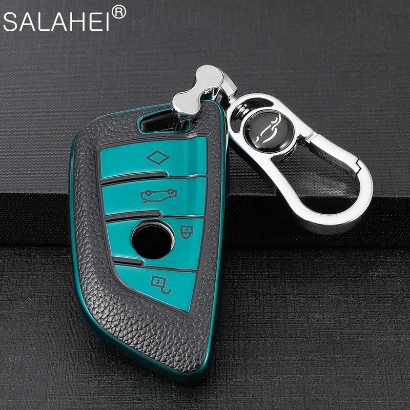 Leather Car Key Case Cover Shell Fob For BMW X1 X3 X4 X5 F15 X6 F16 G30 7 Series G11 F48 F39 520 525 f30 Keychain Accessories