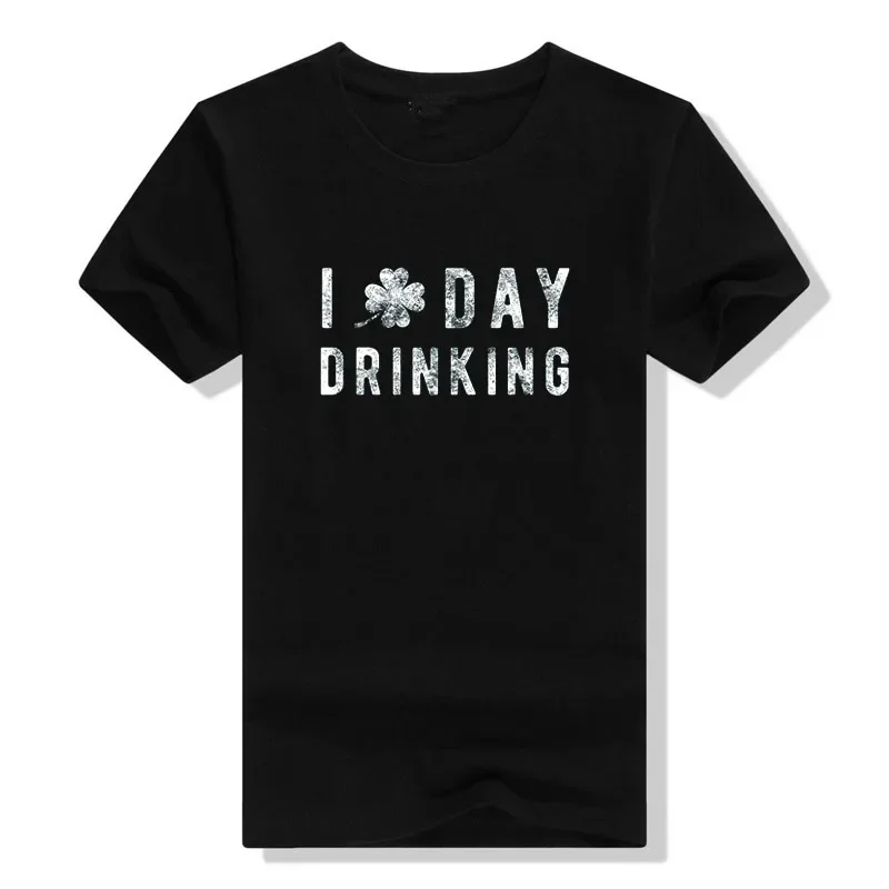 Women's and Men's Fashion I Clover Day Drinking T Shirt Funny Saint Patricks Day Patty Shamrock Tee Tops Streetwear Graphic Tees