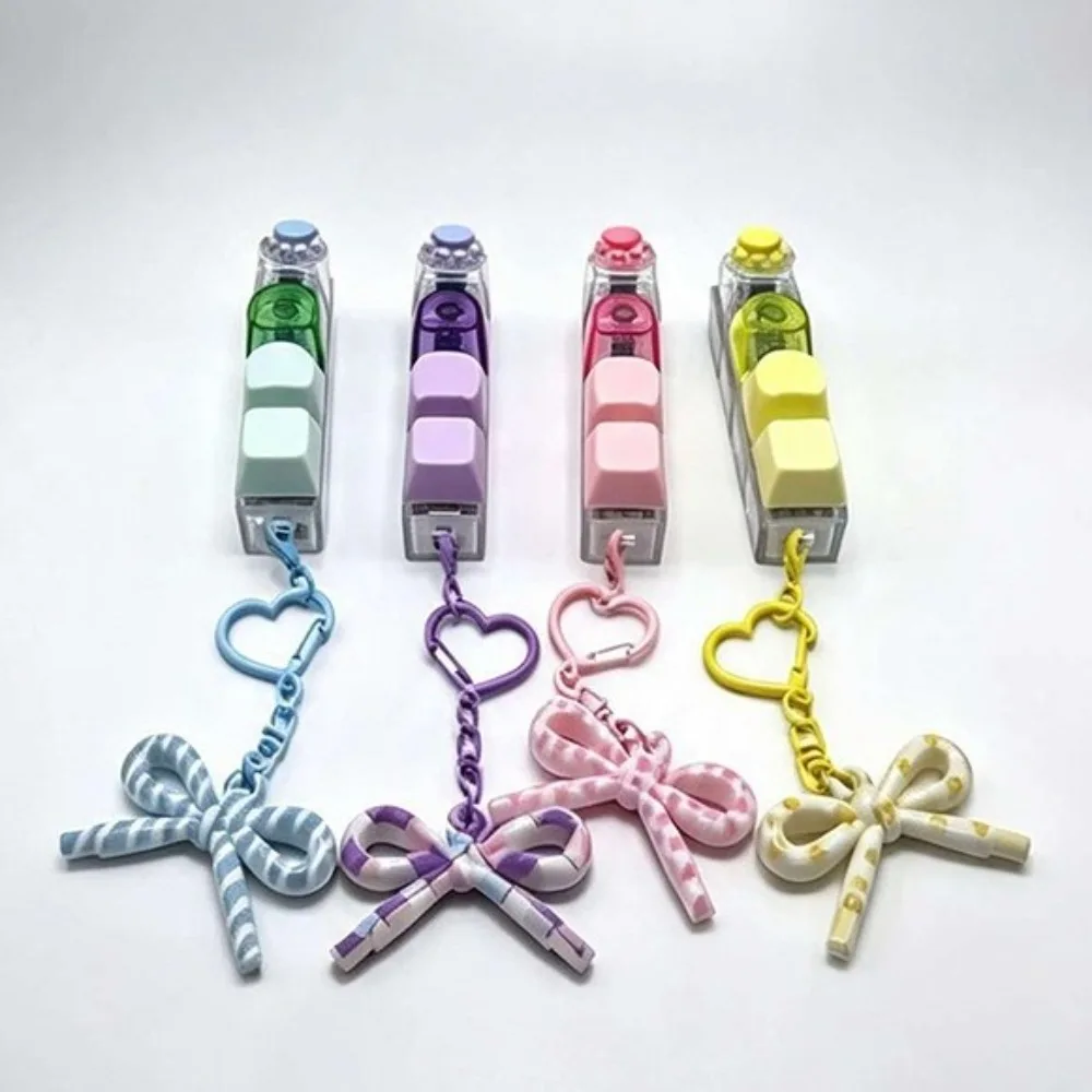 Colorful 4-Button Keyboard Keychain Creative Clickable Button Decompression Portable Mechanical Keyboard Fingertip Pendant