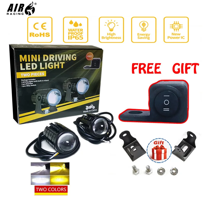 1Box Mini Driving Light Spot Light Waterproof Hi&Low for Motorcycle Headlight LED Bulbs