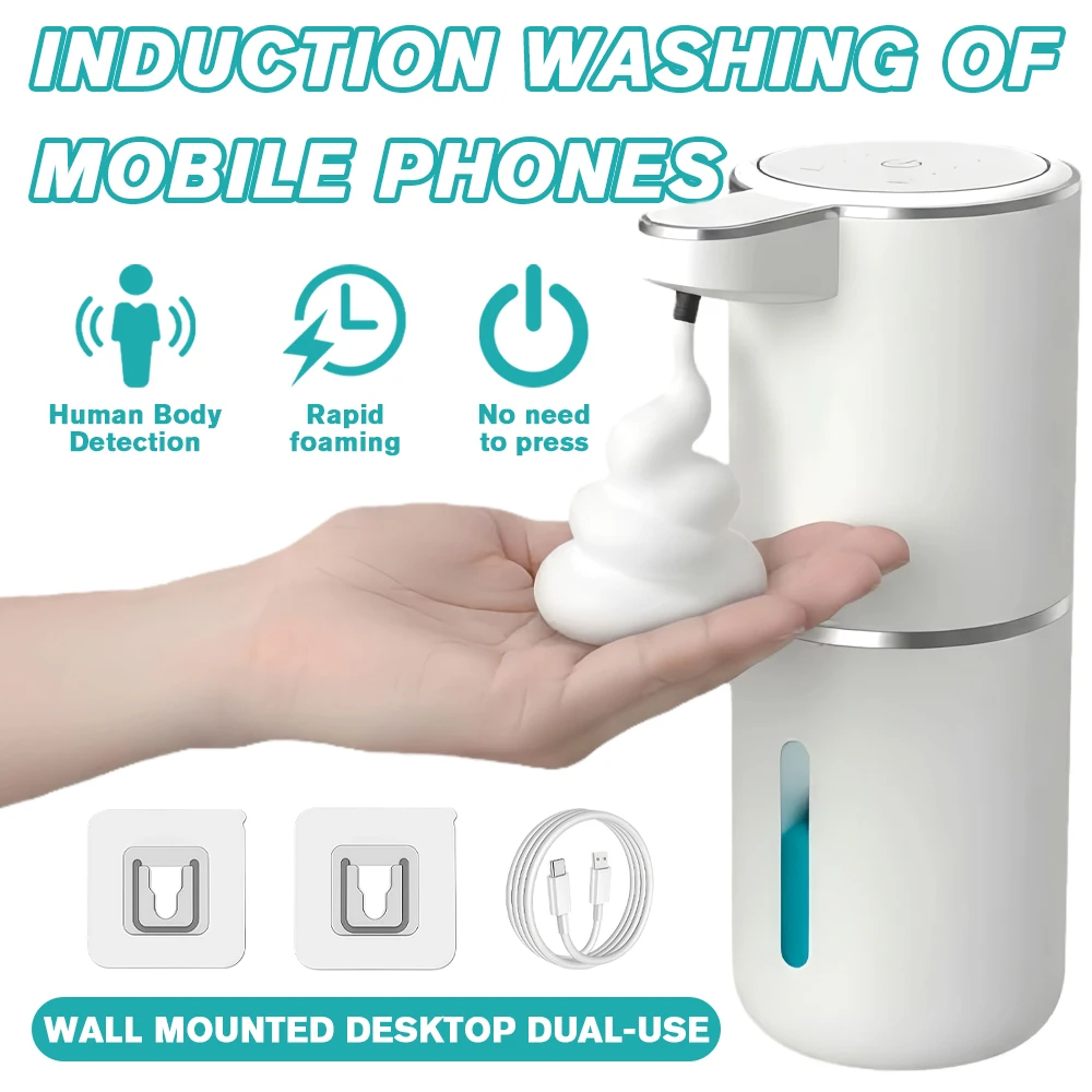 

Automatic Foaming Soap Dispenser Touchless Electric Hand Wash Dispenser Foam Soap Dispensers for Bathroom Kitchen Accessories