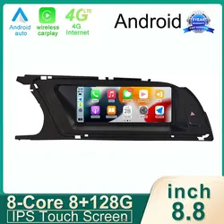 8.8 Inch Android 14 Touch Screen For Audi A5 B8 2009-2016 Car Accessories Auto Carplay Monitors Multimedia Audio Radio Player