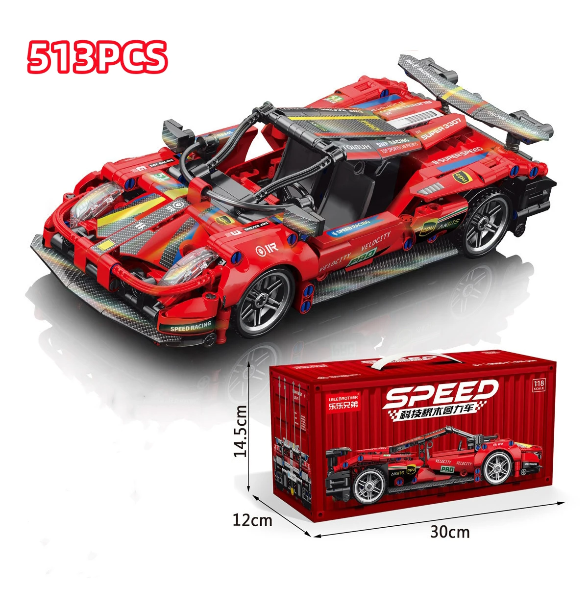 513PCS City Speed Champion Sports MOC Building Blocks Model Racing Car Brick Educational Assembly Brick Toy Gift for Man Boys