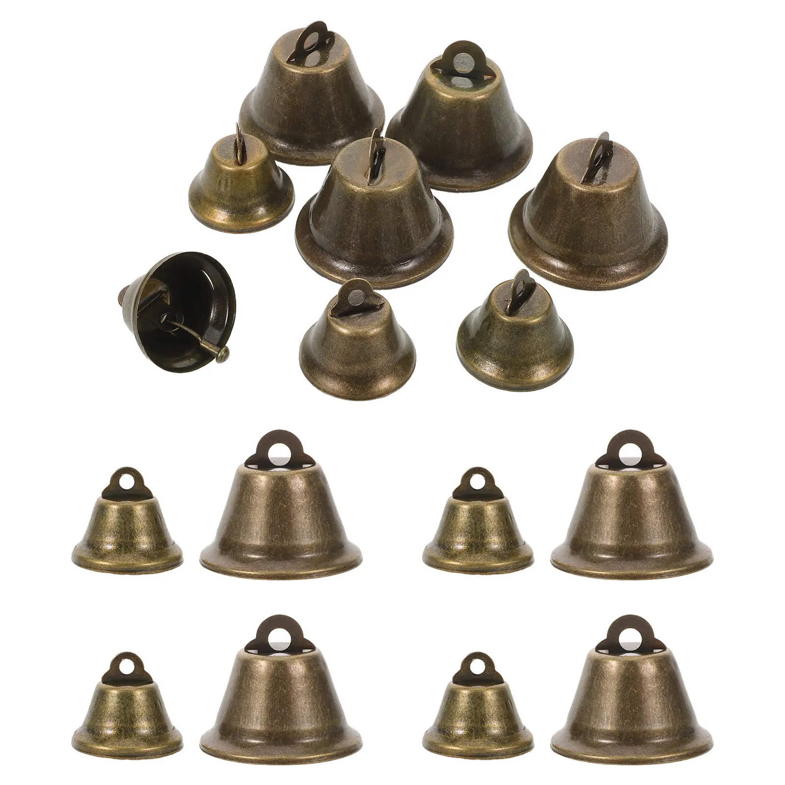 20개 브론즈 미니 벨 빈티지 스타일 DIY 공예품용 벨 크리스마스 트리 장식 풍경종