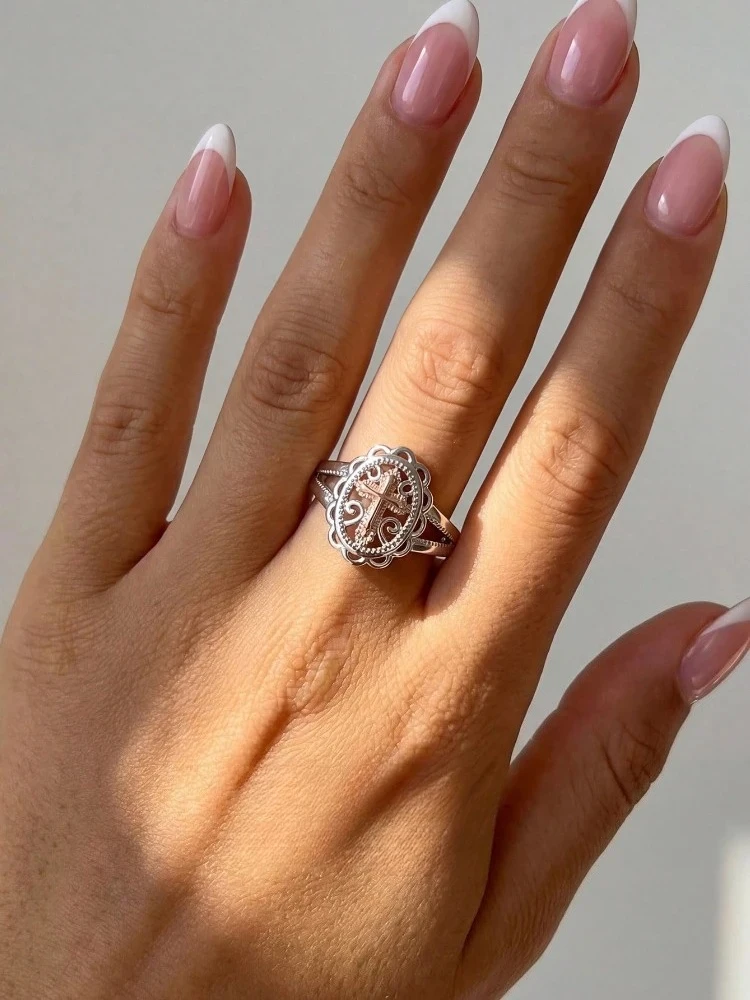 Upgraded Vintage 925 Sterling Silver Cross Ring For Women Wedding Party Daily Wear Luxury Fashion High Quality Fine Jewelry