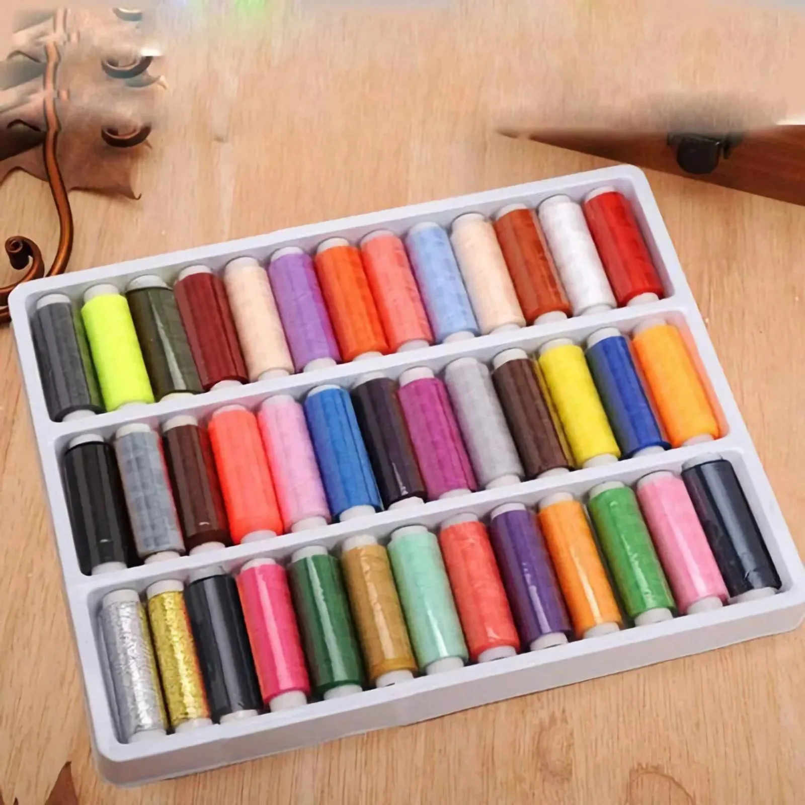 

39Pcs/Set Mixed Color Sewing Thread Polyester Sewing Thread Roll Machine Hand Embroidery 250 Yard Each Spool For Home Sewing Kit
