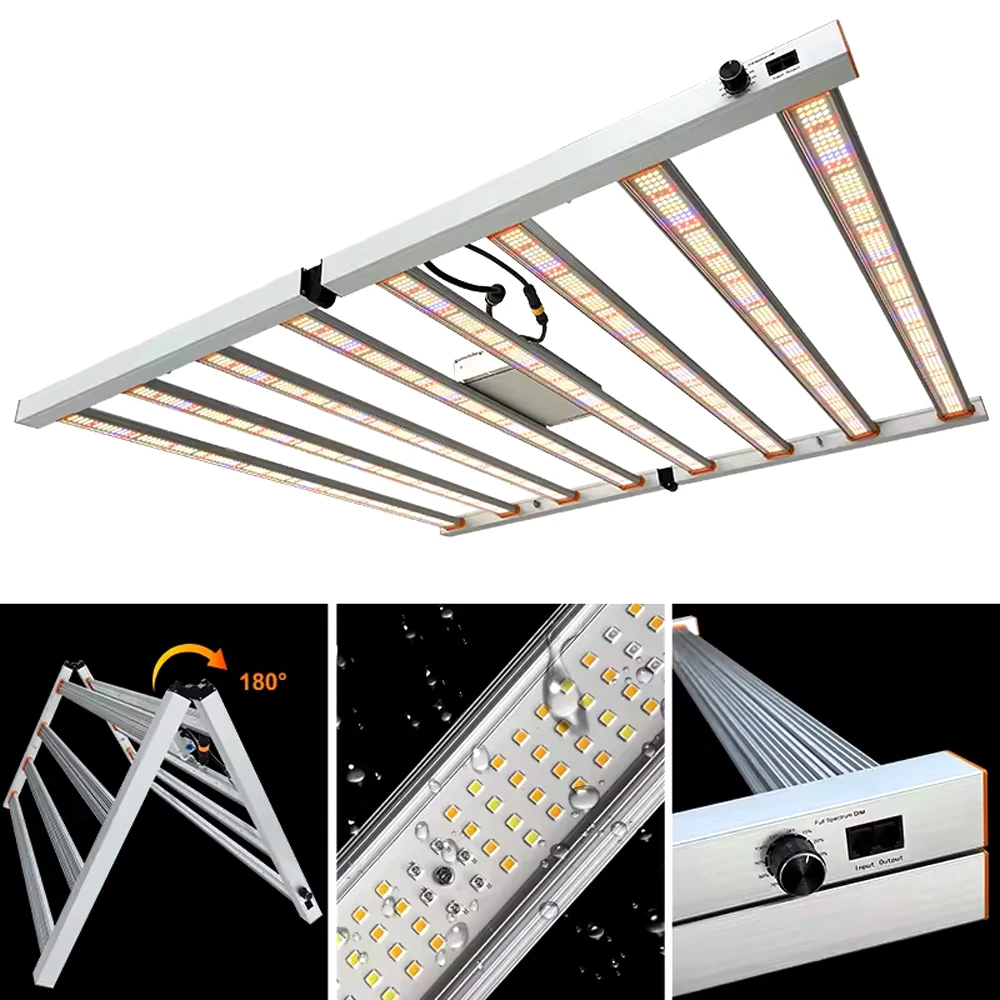 Foldable LED Grow Light Bar 640W 800W 1000W 1200W Phytolamp Full Spectrum commercial grow lights for Hydroponic Vertical Farming