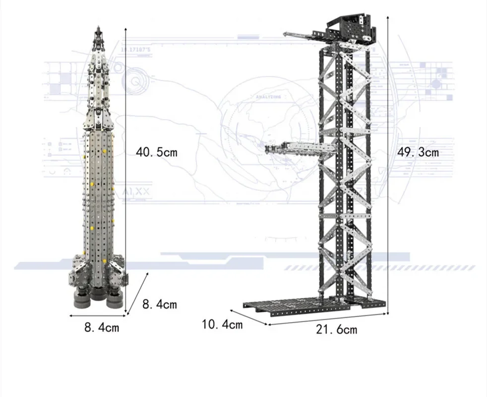 

DIY Model kit 3D Metal Assembly Building Blocks Apollo 5 Rocket Toy Aerospace Model Lunar Probe Gift/Ornament