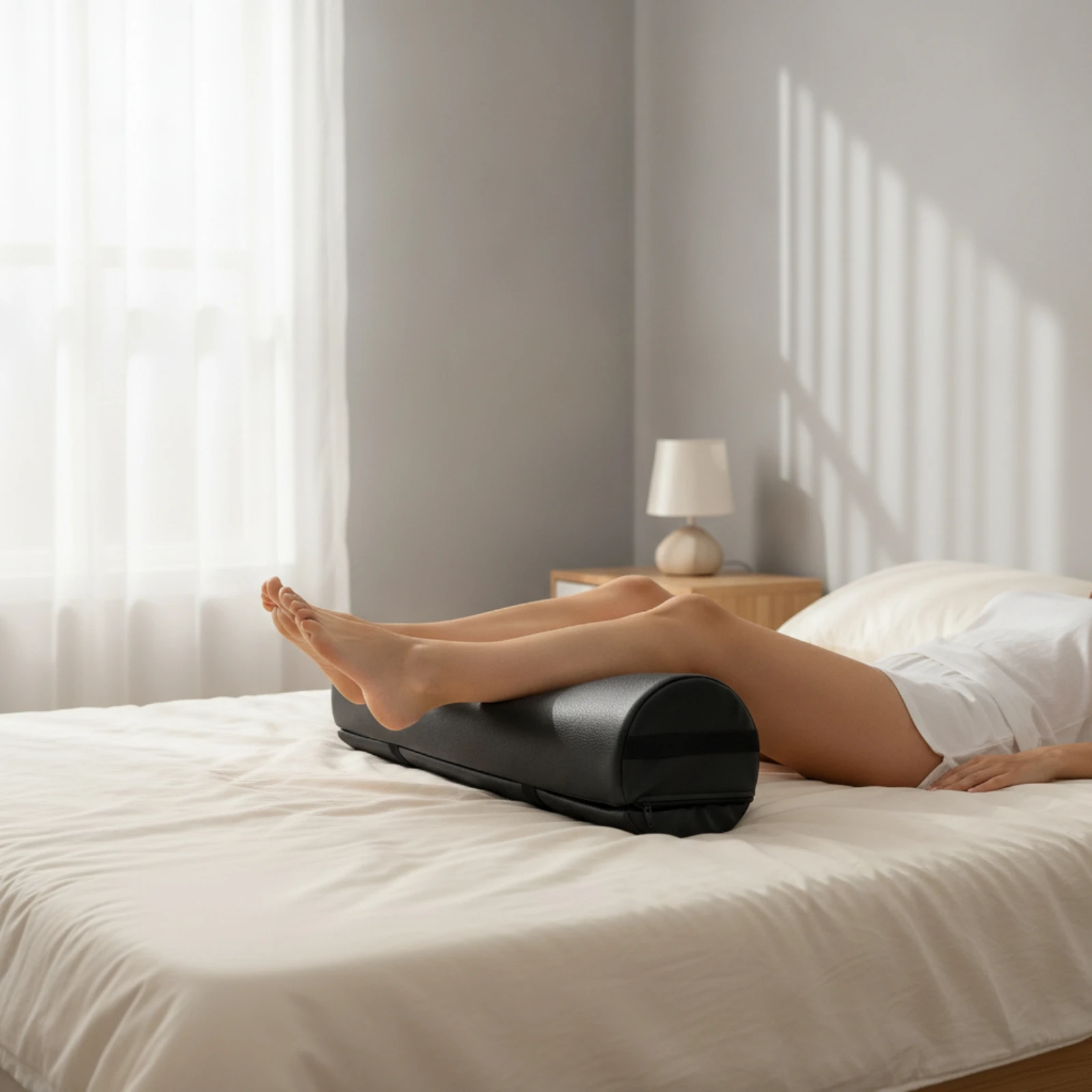 Leg Elevation Pillow with Handle Supportive Semicircular Cushion Pillow Washable Long-Lasting for Adults, Bed, Home Recovery