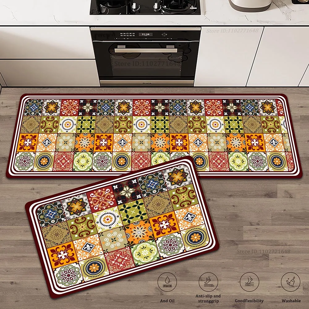 Kitchen Simple Mat Extra Long Absorbent Non-Slip Entrance Doormat Rug Carpet Runner Style for Hallways Modern Aesthetic Design