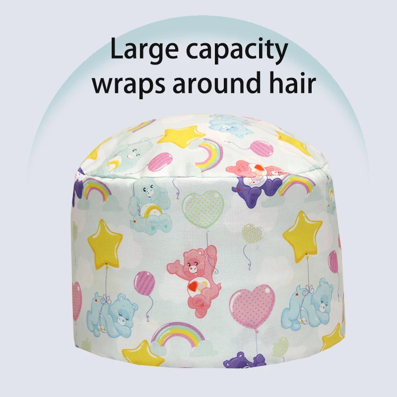 Fashion Printed Surgical Caps Medical Scrub Caps Pet Hospital Nursing Hats Beauty Salon SPA Headwear Men Women Adjustment K1152