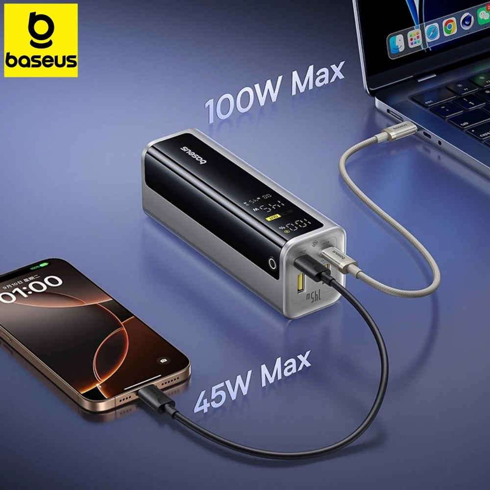 Baseus 145W Power Bank 20800mAh PD 100W Fast Charging with Smart