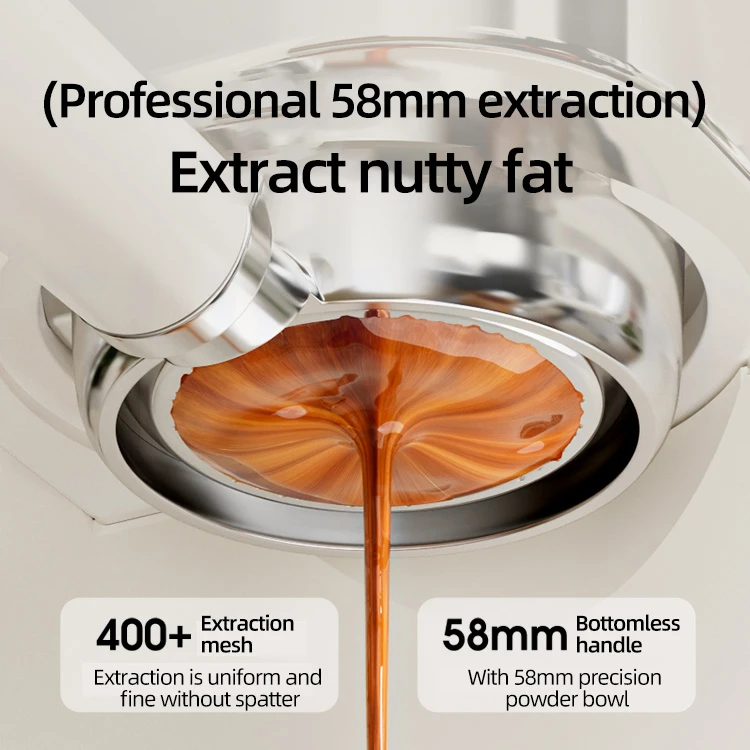 Máquina de café para bomberos, máquina de café integrada semiautomática, molienda de espuma de leche para el hogar, taza de extracción de 58mm