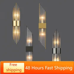 Modern Wall Lamps for Bedroom Bedside Hotel Living Room Sconce Lights Decoration Background Fixtures Crystal Hallway Stairs Led