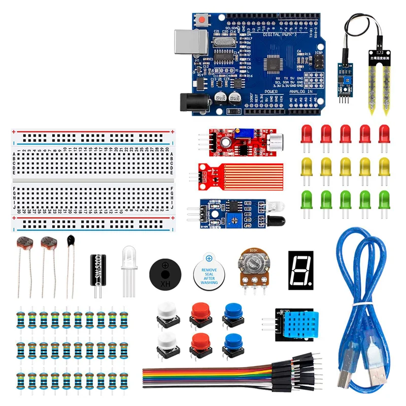 5X подходит для Arduino Uno R3, комплект «сделай сам», стартовый комплект конденсатора/бриджа/приборной панели-ABQU