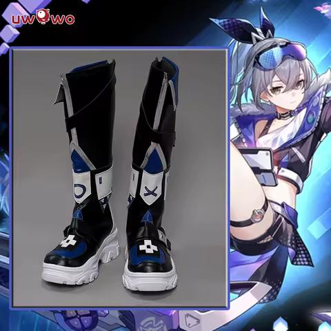 UWOWO Honkai Star Rail Silver-Wolf Cosplay Shoes Hacker Stellaron Hunters HSR Cosplay Shoes Boots