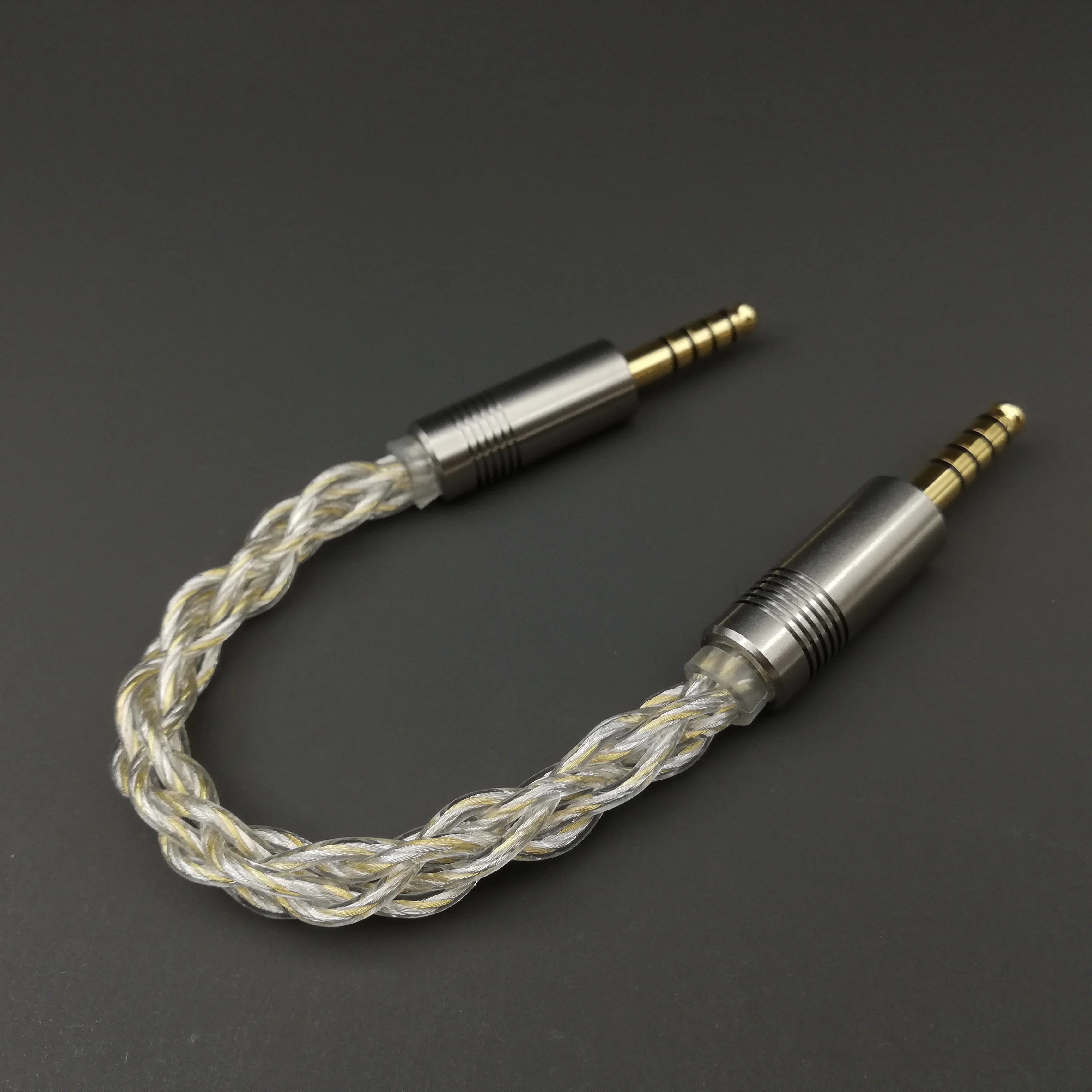 Adapter słuchawek kabel Stereo dla odtwarzacza 4.4MM do 3.5MM złoty srebrny pallad ze stopu miedzi