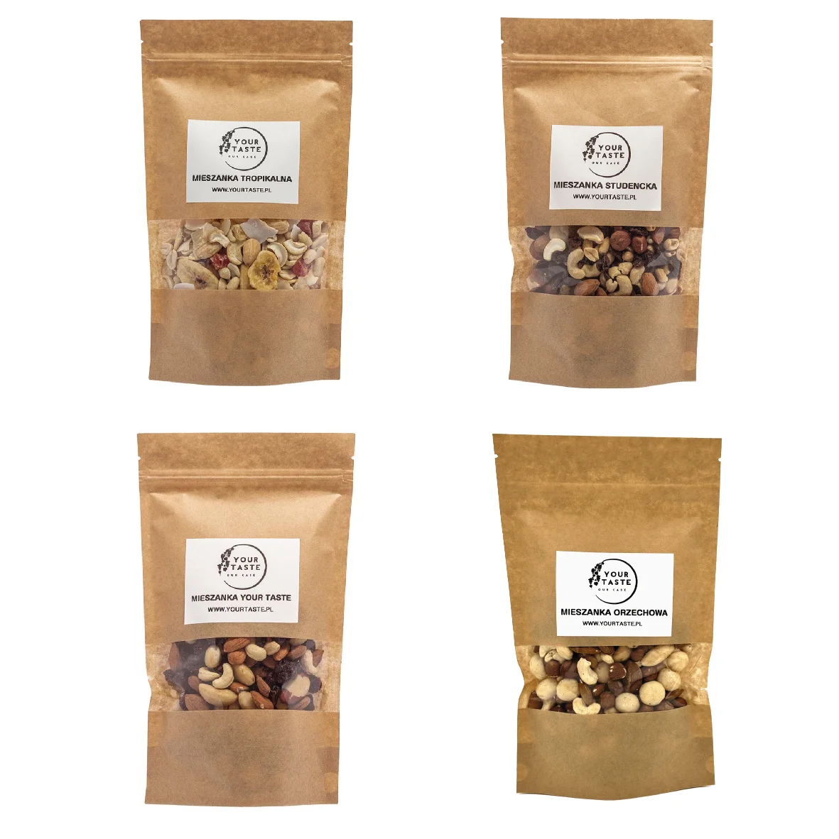 Your Taste Zestaw mieszanek - Orzechowa 500g + Your Taste 500g + Studencka 500g + Tropikalna 500g