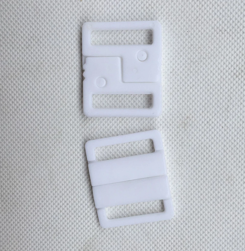 White Plastic Bra Strap Clip, Snap Clasp, Hook Sewing Lingerie Buckles, Buttons, Craft Rectangle Swimwear Bikini, Inner Dia 30mm