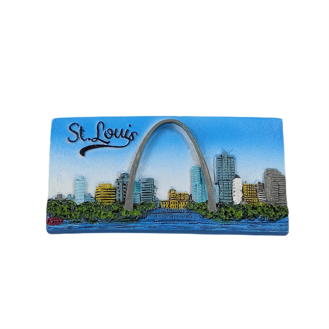 St Louis USA 3D Fridge Magnet Souvenir Gift,Resin Handmade Refrigerator Magnet Home & Kitchen Decoration Collection