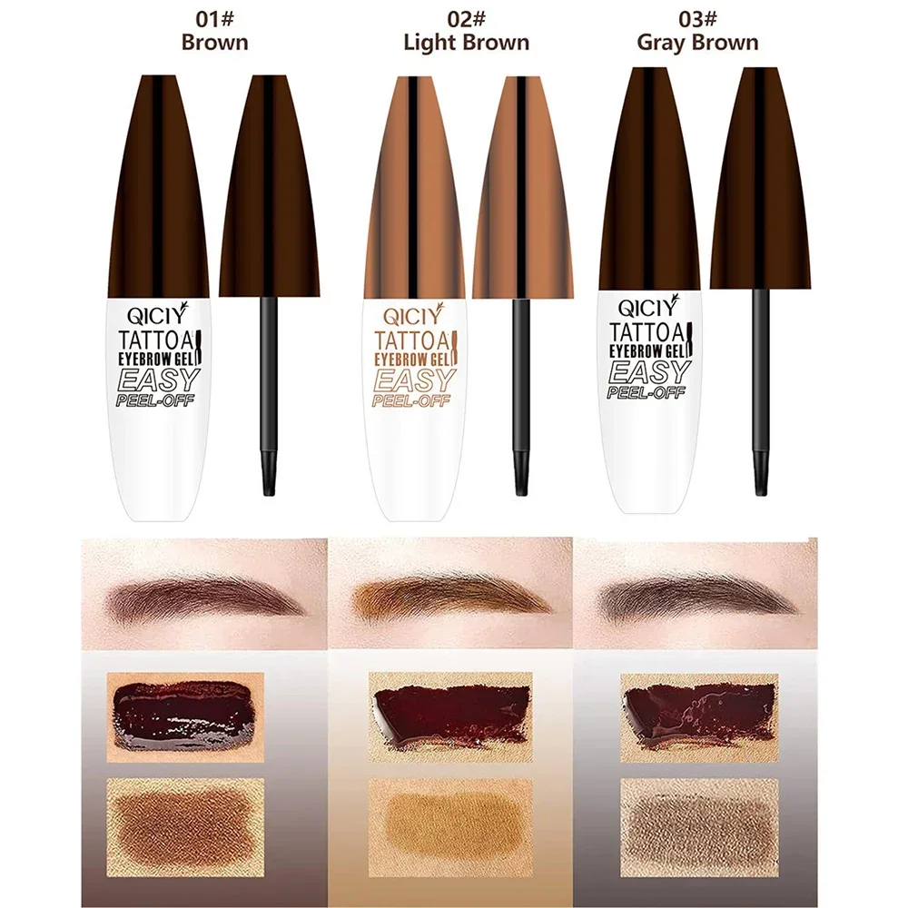 ยาวนาน 3 วัน Tattoo Easy Peel Off Eyebrow Gel ประเภทครีมยาวนาน Smudge-Proof เหงื่อกันน้ําเครื่องสําอางใหม่