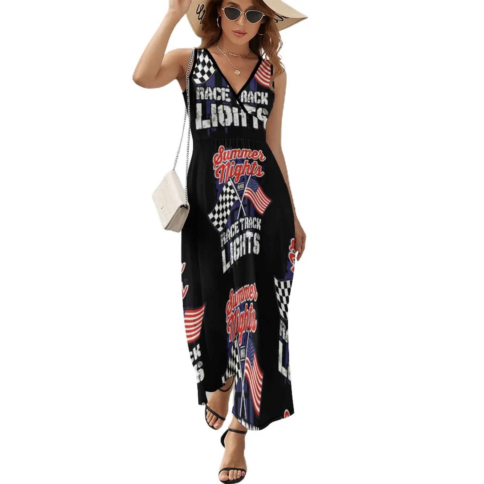 

Racing Summer Nights Race Track Lights Flags Gift Sleeveless Dress chic and elegant woman dress dresses women summer 2024