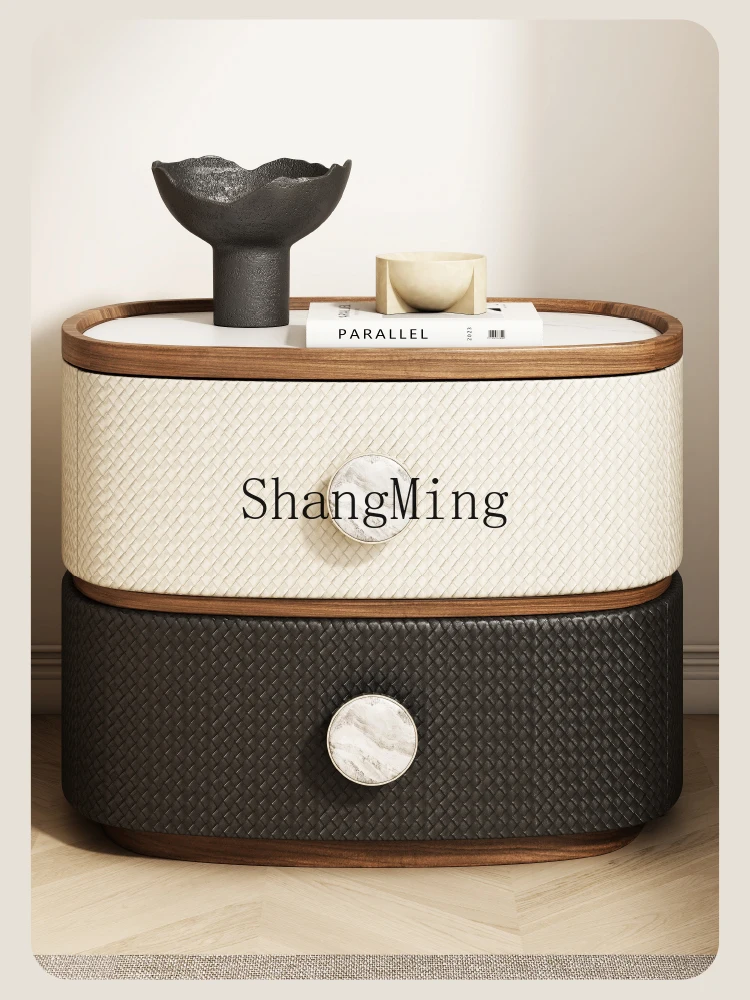 

HJ new bedside table all solid wood cream style modern simple light luxury high sense master bedroom small coffee table