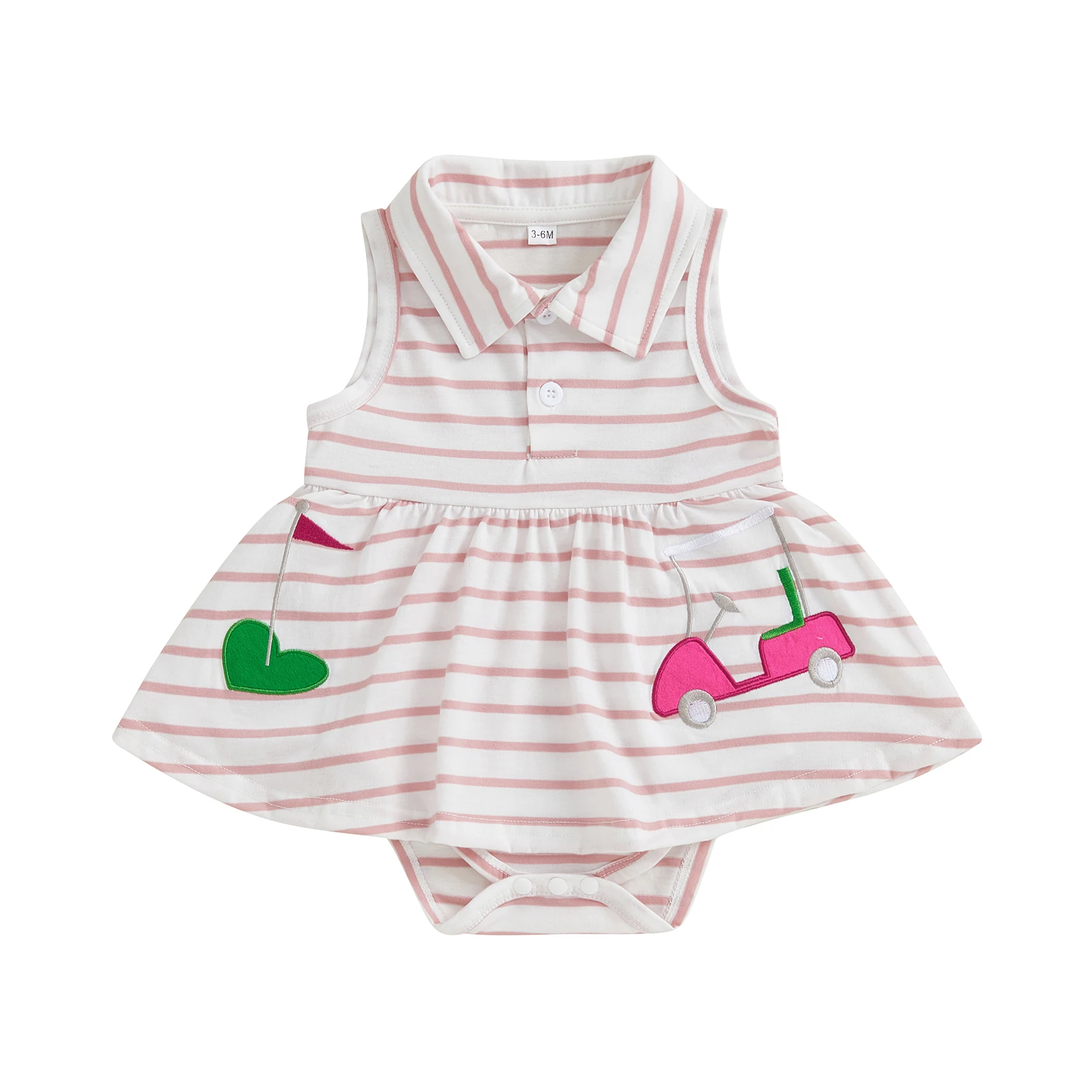 

Летний комбинезон для маленьких девочек, платье для гольфа, комбинезон без рукавов с лацканами и полосатым принтом
