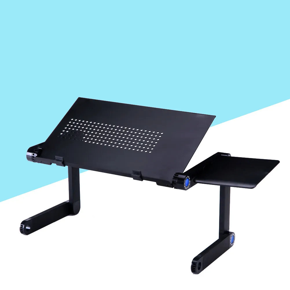 

Laptop Stand Adjustable Folding Metal Desk Black Cooling Vent Holes Portable for Laptop Tablet Book Tray Projector Sound Device
