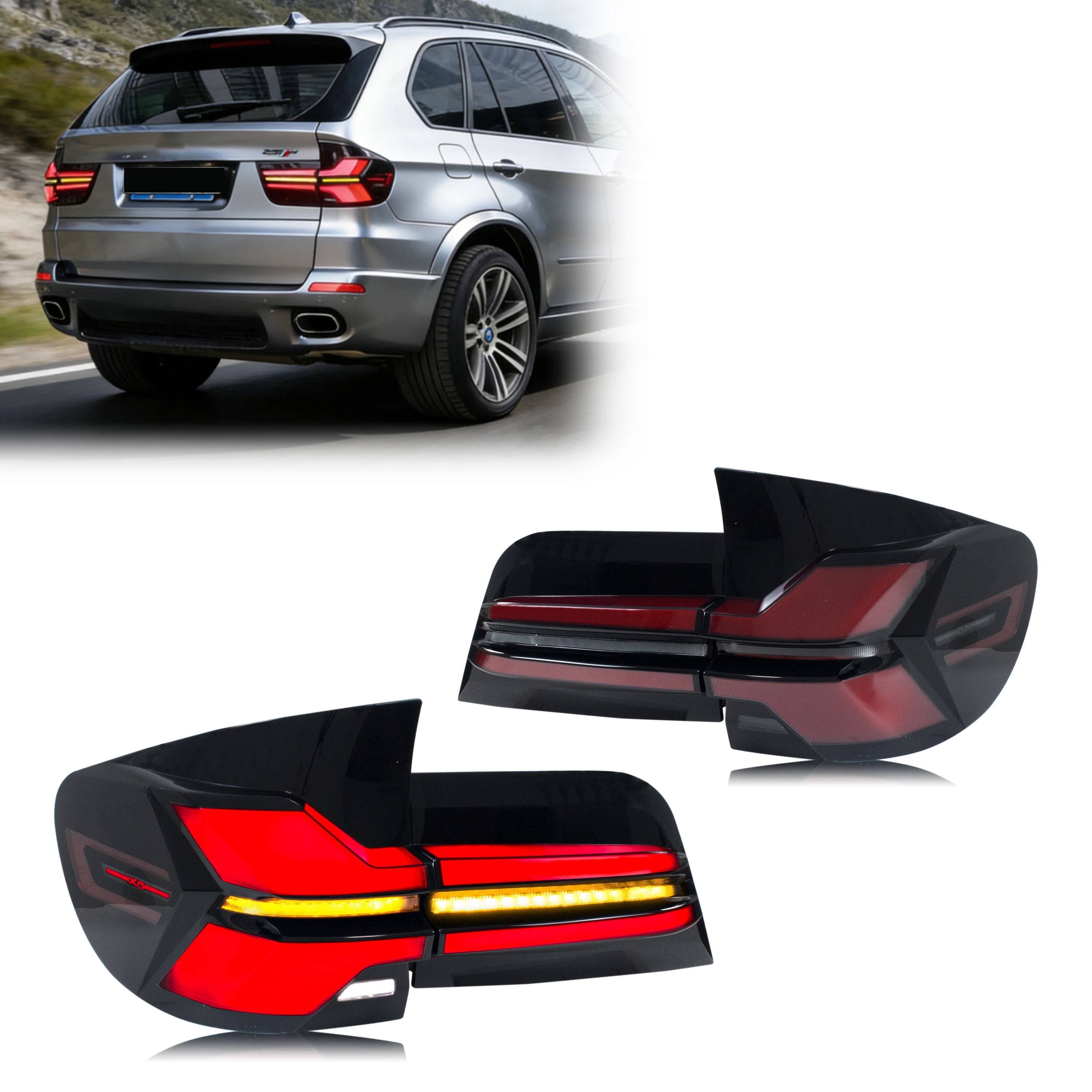

LED Tail Lights for BMW X5 E70 2006-2013 Sequential Turn Signal Dynamic Animation Rear Lamps Assembly