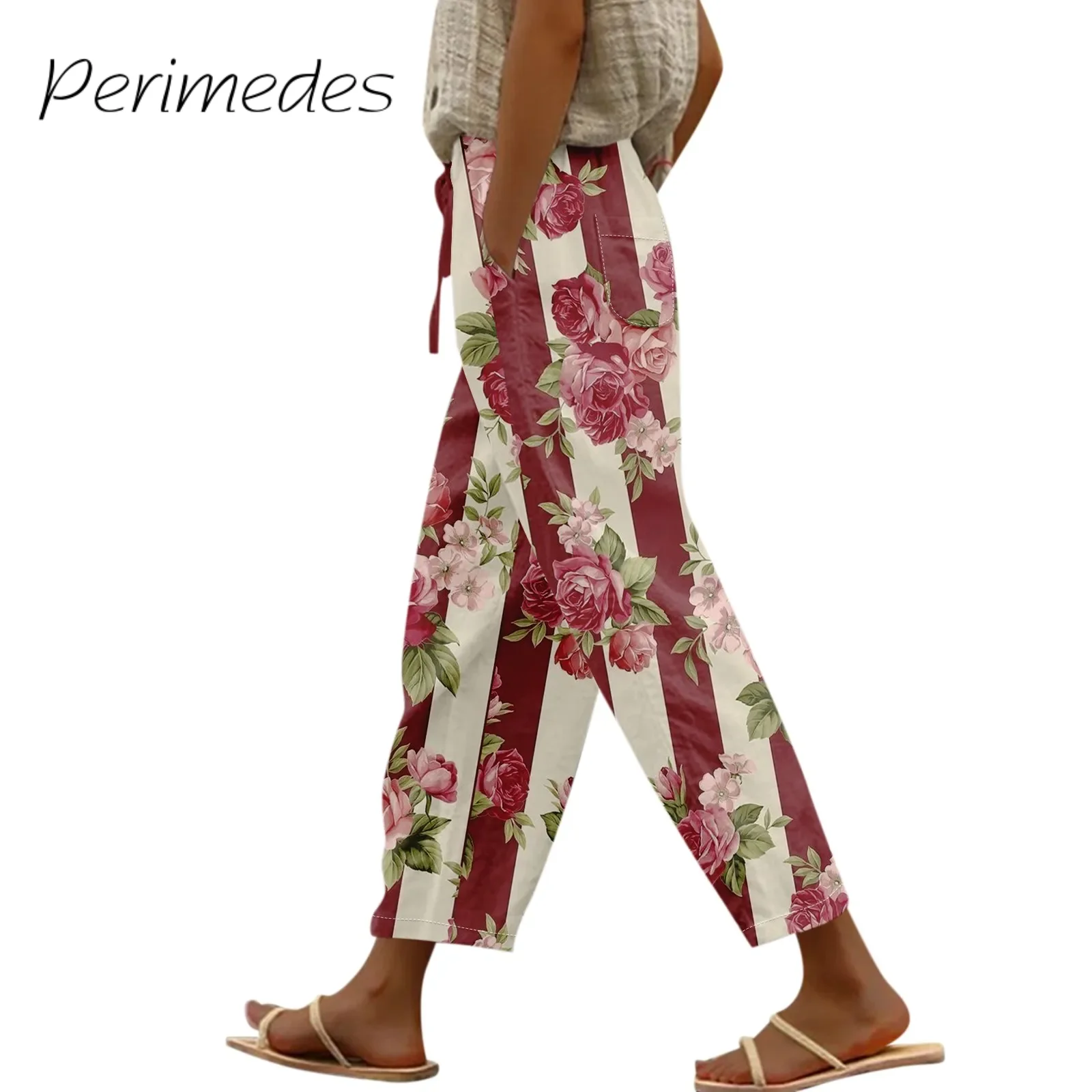 

Women'S Casual Pants 2024 Summer Fashionable Loose Printing Pants Endearing With Pockets Dazzling Pants Comfort Pantalones
