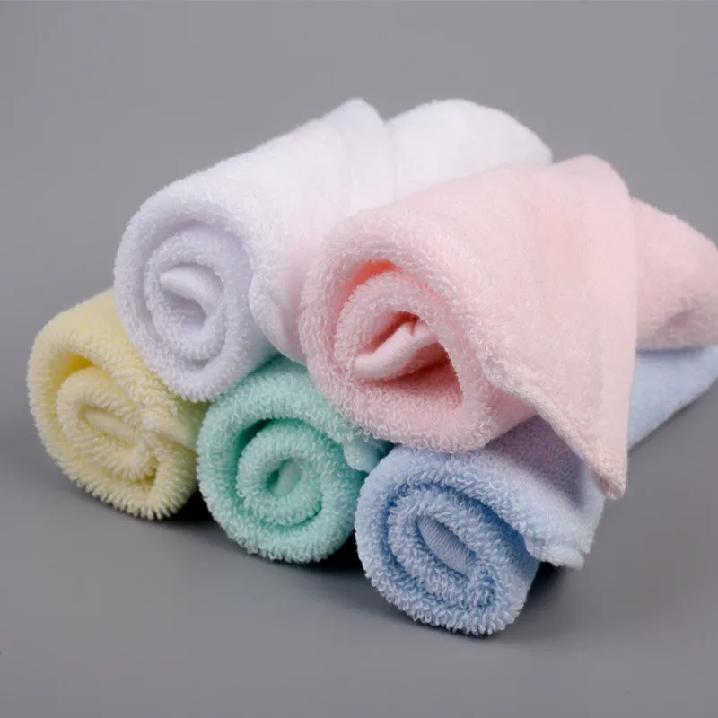 1Pc 20x20cm Small Solid Color Cotton Soft Absorbent Home Bathroom Children Kids Baby Square Face Towel