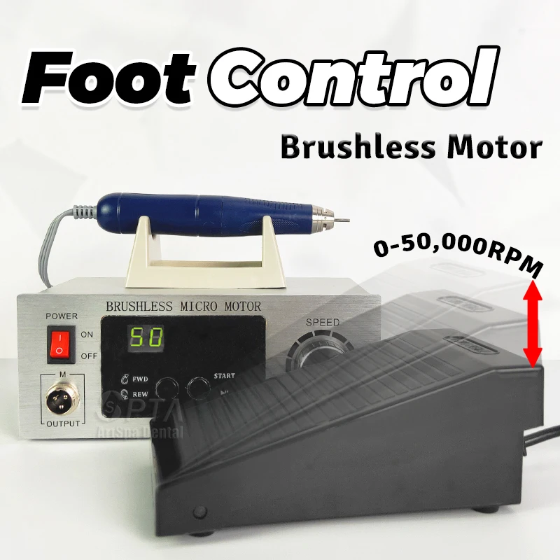 50,000RPM High Quality Micromotor Foot Control Speed  Non-Carbon Brushless Jewelry Polishing Equipamento Dentista Tooth