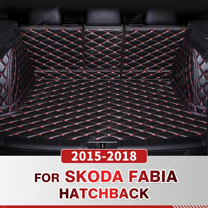 

Auto Full Coverage Trunk Mat For SKODA Fabia Hatchback 2015-2018 17 16 Car Boot Cover Pad Interior Protector Accessories